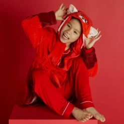 Mei Lee Red Panda Dressing Gown For Kids, Turning Red -Disney 2327049220061M 2