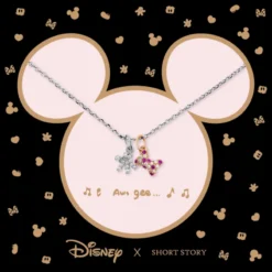 Disney Necklace Diamante Mickey Gloves & Bow, Silver -Disney 348658000968 3